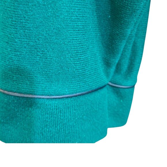 Vintage Maggie McQuade Long Teal Green Get Ready Robe Embroidered Collar Pockets - Picture 10 of 14